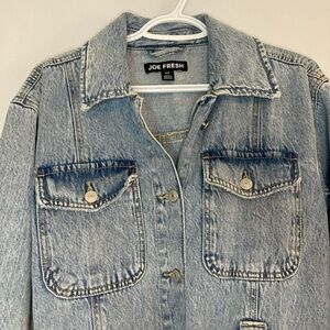 Denim trench with belt